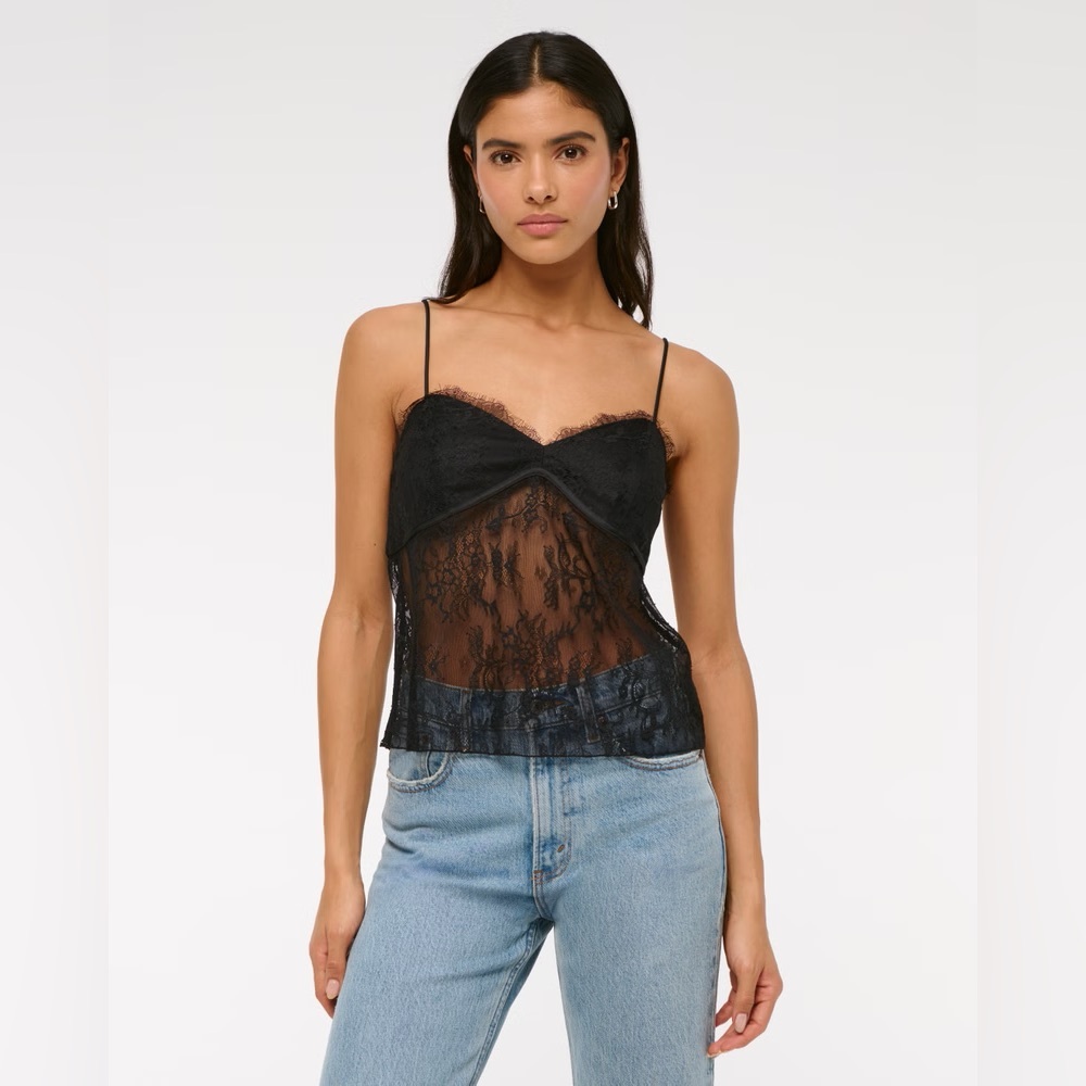 Abercrombie & Fitch Black Lace Tank Top
